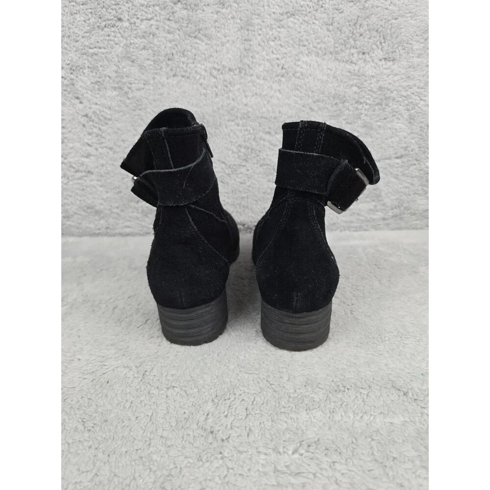 ​Clarks Collection Womens Black Suede Ankle Boots Size 8.5 M Zip Buckle Comfort